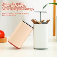 Press-Type Toothpicks Dispenser Cotton Swab Toothpicks Storage Box For Kitchen