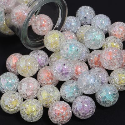 10pcs/Lot Double Colors Round Crackle Beads for Jewelry Making Charms Loose Spacer Acrylic Beads DIY Bracelet Necklace Wholesale