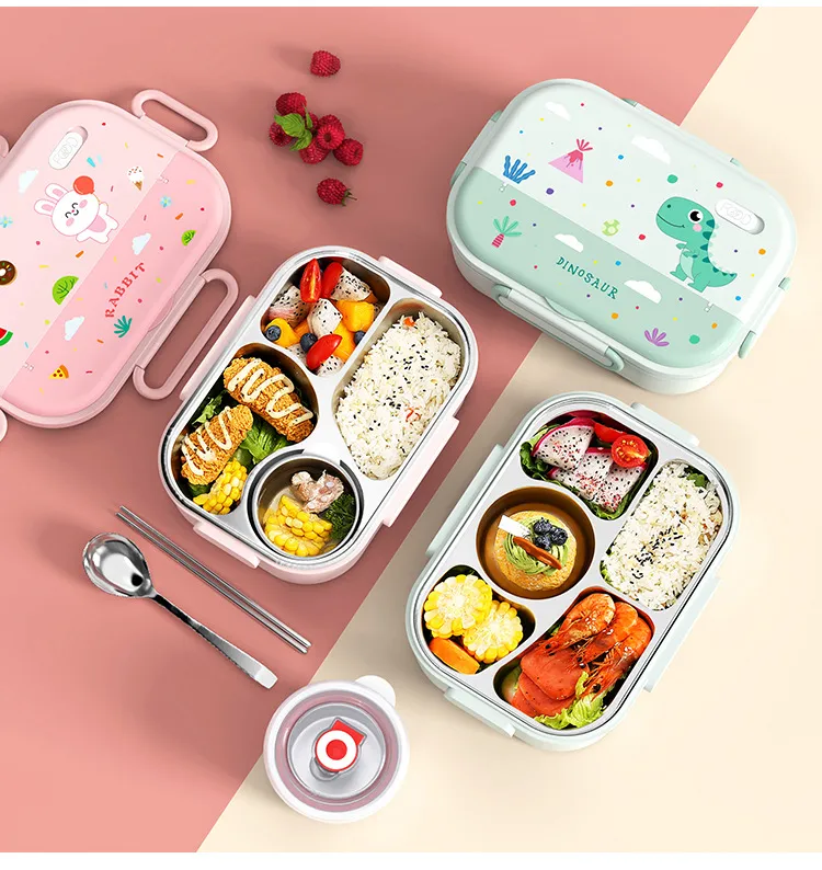 Cute Kawaii Lunch Box Kids Lunch Bag 316 Stainless Steel Thermal Lunch Box  Cartoon Microwave Bento