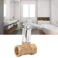 Water Stop Valve 3/4in Concealed Ceramic Brass Electroplated Water Valve for Kitchen Bathroom