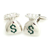 Dollar Money Bag Cufflink Cuff Link 15 Pairs Wholesale Free Shipping