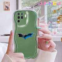 Jjlingji เคสสำหรับ OPPO A94 4G F19 Pro Reno 5F Reno 5 Lite เคสแฟชั่นลายค้างคาวเนื้อครีมกันกระแทกแบบใสนิ่มเคสมือถือโปร่งใสลายกล้องถ่ายรูปสร้างสรรค์เคสป้องกันซิลิกาเจล