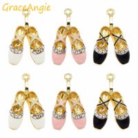 hot【DT】 3pcs Enamel Dancer pendant Rhinestone Jewelry Making Ballet Shoes Charms Earrings Necklace