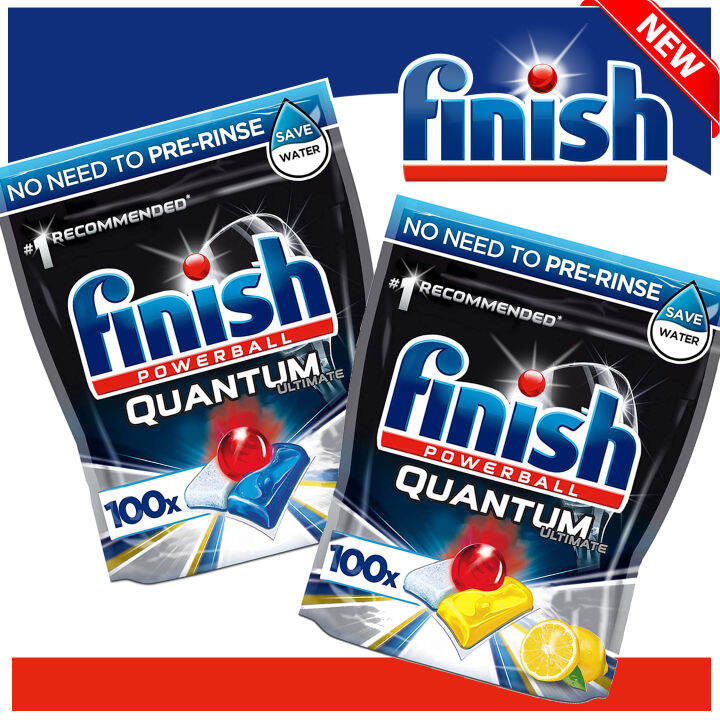 Finish Quantum Ultimate Dishwasher Tablets, ORIGINAL or LEMON, 100