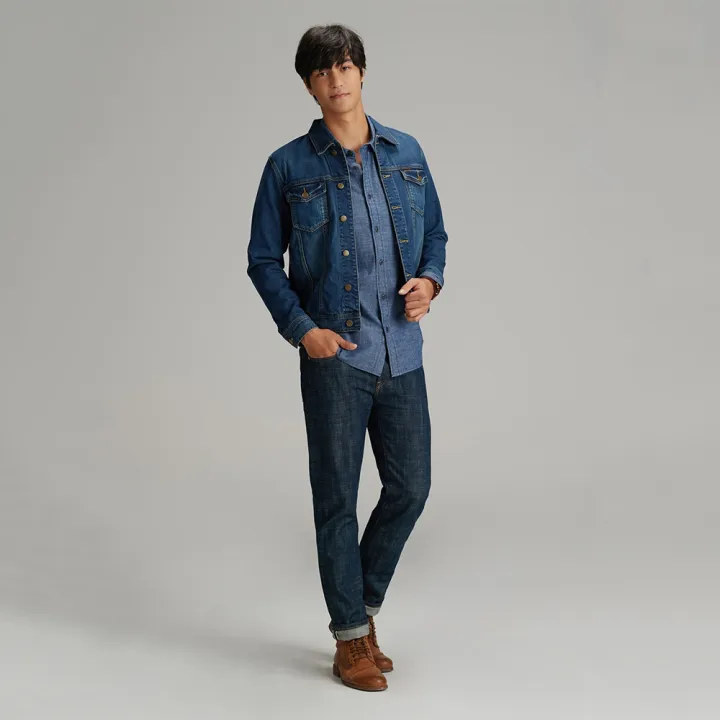 mc-jeans-กางเกงยีนส์ผู้ชาย-กางเกงยีนส์-แม็ค-แท้-ผู้ชาย-ทรงขาตรง-ริมแดง-mc-red-selvedge-45th-collection-รุ่น-maiz077