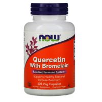 [ เควอซิติน ] - Now Foods, Quercetin with Bromelain x แคปซูล (120 Veg Capsules)