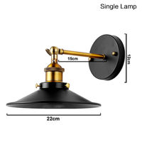 Retro Vintage Loft Black E27 LED Wall Lamp Iron Industrial Bedroom Bedside Living Room For Home Decor Indoor Lighting Wall Light