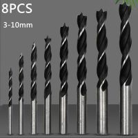 8Pcs/Set  Wood Drill Bit Set 3MM-10MM Drill Bits Kit For Woodworking Wood Tools Spiral Drill Bit High Carbon Steel Drills  Drivers