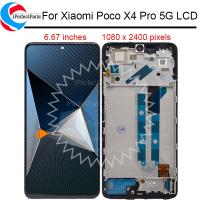 Amoled ของแท้6.67 เหมาะสำหรับ Xiaomi Poco X4 Pro 5G ชุดประกอบหน้าจอดิจิตอลหน้าจอสัมผัสจอแอลซีดีพร้อมกรอบเหมาะสำหรับ Xiaomi Poco X4 Pro LCD