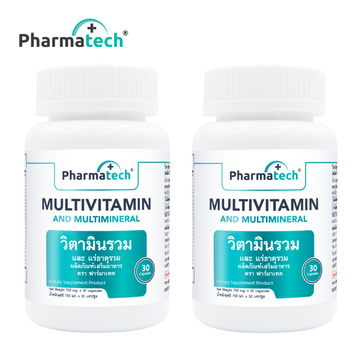 แพ็คคู่-2-ขวด-วิตามินรวม-และ-แร่ธาตุรวม-multivitamin-and-multimineral-ฟาร์มาเทค-pharmatech-vitamin-a-b1-b2-b3-b5-b6-b7-b9-b12-c-d-e-k-zinc-magnesium-ธาตุเหล็ก-แมกนีเซียม