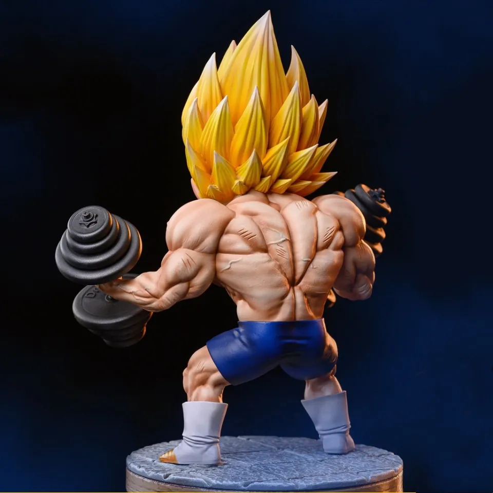 Anime Dragon Ball Estatueta GK Primo Irmão Muscle Fitness Series Son Gohan  Vegeta Figura de Ação