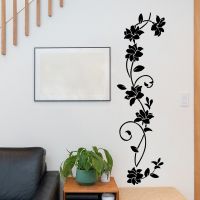 30x90cm Black Flower Vine Plant Flower Wall Sticker Background Wall Living Room Bedroom Study Restaurant Decoration Wall Sticker