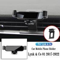 Car Phone Holder For Lynk Co 01 2021-2022Gravity Navigation Bracket GPS Stand Air Outlet Clip Rotatable Support Accessories