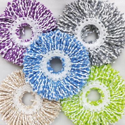❏▪ 5pcs Round Replacement Rotating Mop Head Cleaning Floor Towel Home Accessories Useful Kitchen Bathroom Spray Cloth Pads Color