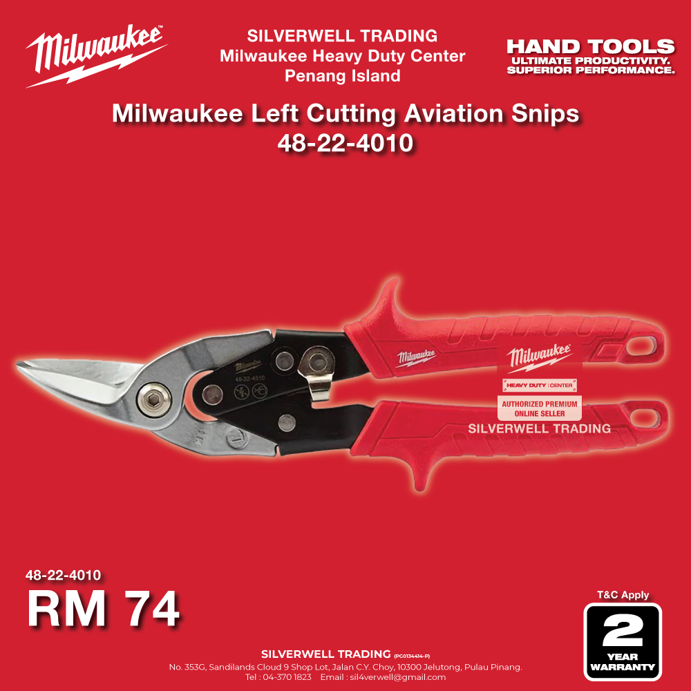 Left Cutting Milwaukee 48-22-4010 Aviation Snips