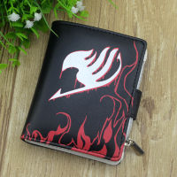 Fairy Tail Anime Leather Wallet Black Color Button Purse Women Men Cool Money Bag 3D Colorful Printed With for Gift Wallets
