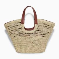 ✆ COS woven tote bag 2023 summer new straw woven vegetable basket handbag travel shopping bag vacation beach bag
