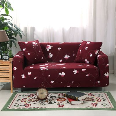 ✹▬♕ Red Color Sofa Covers for Living Room Floral Elastic Couch Cover Fundas Sofas De Dos Y Tres Plazas Slipcover 1/2/3/4 Seater