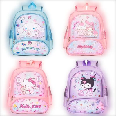 34Cm Sanrio Hello Kitty Cinnamoroll My Melody Kuromi Cute Kid Backpack Anime Kawaii Cartoon Leather Mini School Bag Holiday Gift