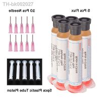 ✗❡ 10cc Solder Soldering Paste Flux Grease with 10pcs Needle RMA223 RMA-223 for Chips LED BGA SMD PGA PCB DIY Repair Tool