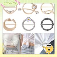 QIEPING 4Pcs เครื่องประดับแฟชั่นเครื่องประดับ คลิปหนีบเสื้อ เข็มกลัดติดผนัง สายรัดผ้าคลุมไหล่ หัวเข็มขัดเอวสูง แหวนผ้าพันคอ ผ้าพันคอหัวเข็มขัด