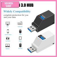 SQXRCH SHOP ใหม่ การถ่ายโอนข้อมูล ความเร็วสูง 3 พอร์ต กล่องแยก อะแดปเตอร์ USB 3.0 Hub