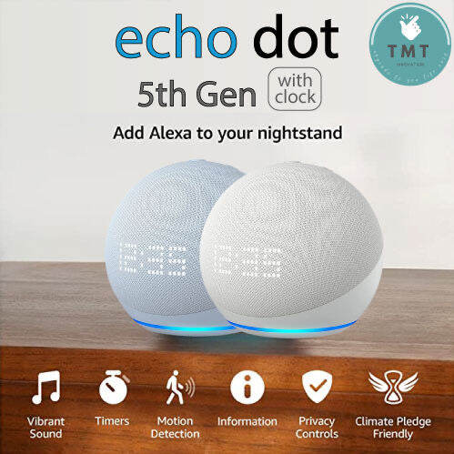 amazon-echo-dot-5th-gen-with-clock-ลำโพงอัจฉริยะใช้งานผ่านคำสั่งเสียงและอุปกรณ์ไฟฟ้าในบ้าน-รุ่น5th-smart-speaker-alexa