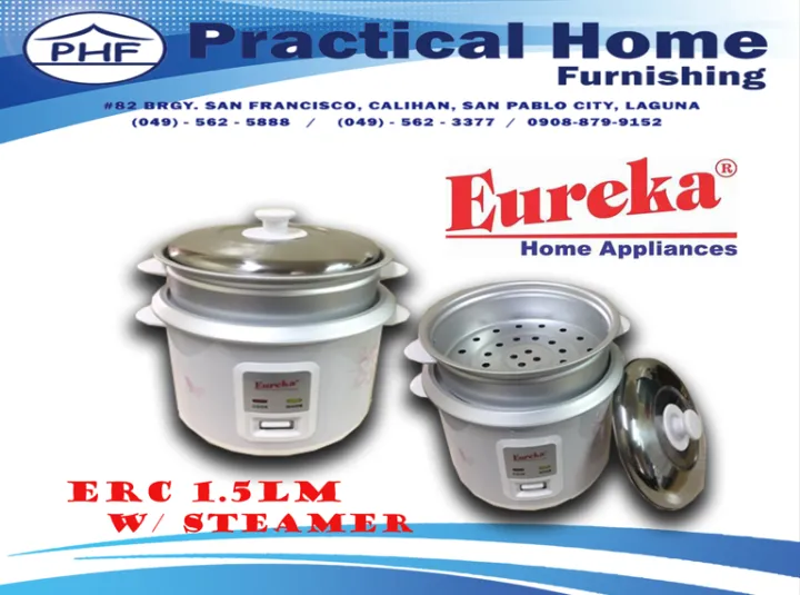 PHF EUREKA RICE COOKER 1.5L WITH STEAMER Lazada PH