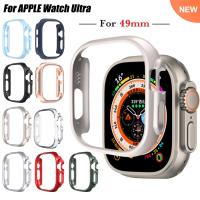 ฝาครอบนาฬิกาเคลือบสำหรับ Apple Watch อัลตร้า49มิลลิเมตรฮาร์ดพีซีเคสกลวงกรอบกันชนสำหรับ Apple Watch 8 Pro/ultra