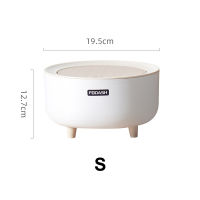 7L Trash Can Fashion High Foot Imitation Wood Top Trash Can with Lid Waste Basket Nordic Style Garbage Cans for Kitchen Bathroom