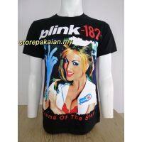 (พร้อมสต็อก) BLINK 182เสื้อยืดวงร็อคคอตตอน100,เสื้อยืดผู้ชาย Baju Band