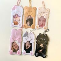 Kawaii Cartoon Bear Cat Kpop Photo Card Holder Idol Photo Protective Display Photocards Protective Holder Kawaii Stationery