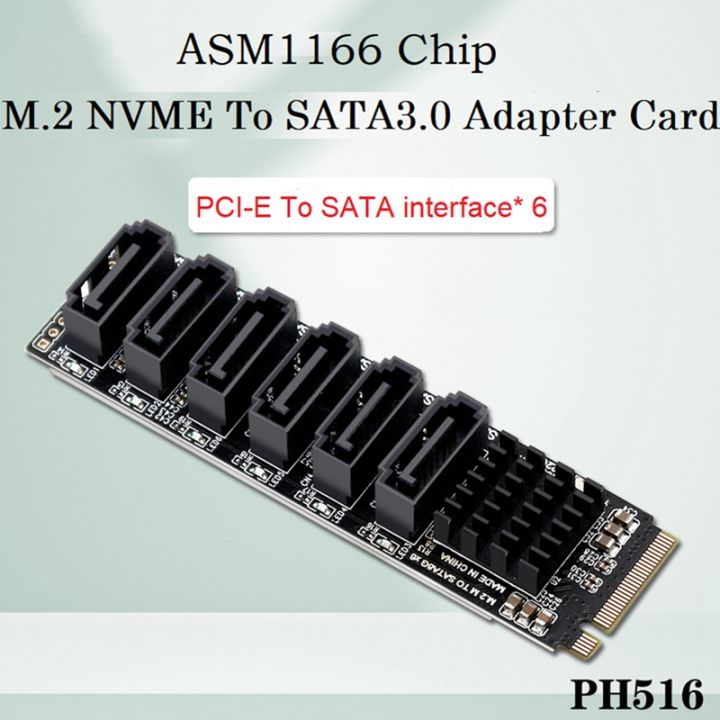 m-2-mkey-pci-e-riser-card-m-2-nvme-to-sata3-0-pcie-to-sata-6gpbsx6-port-expansion-card-asm1166-support-pm-function