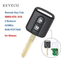 Keyecu กุญแจรีโมท433Mhz Id46 Pcf7946 2ปุ่มสำหรับโน้ตนิสสัน Nv200 Elgrand X-Trail Qashqai Navara Micra 5wk4 876 / 818