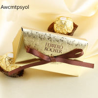 กระดาษสีทอง Ferrero Rocher Candy งานแต่งงานและกล่องของขวัญถุงขนมคริสต์มาสสำหรับตกแต่งงานแต่งงาน Party Supplies