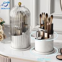 Rotating Makeup Organizer Brush Holder Cosmetic Brushes Lipstick Eyebrow Pen Storage Box Portable Dustproof with Lid Girls Gift