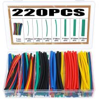 220pcs Heat-shrink Tubing Thermoresistant Tube Heat Shrink Wrapping Kit Electrical Connection Wire Cable Insulation Sleeving Electrical Circuitry Part