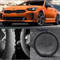 สำหรับ KIA Stinger Black Alcantara Suede รถพวงมาลัยรถอุปกรณ์เสริม