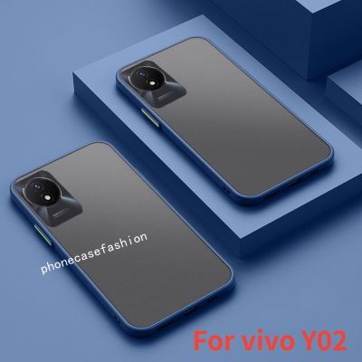 Y02เคสสำหรับ Vivo โทรศัพท์ Y02A เพื่อผิวสัมผัสได้ถึงความชัด4G ฝาปลอกกันกระแทกเลนส์ป้องกันกล้อง