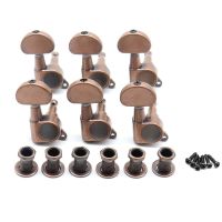 WK-Guitar Tuning Pegs Guitar Tuners Machine Head Half Round Head Button Electric Guitar 3L3R/6R/6L Red Copper