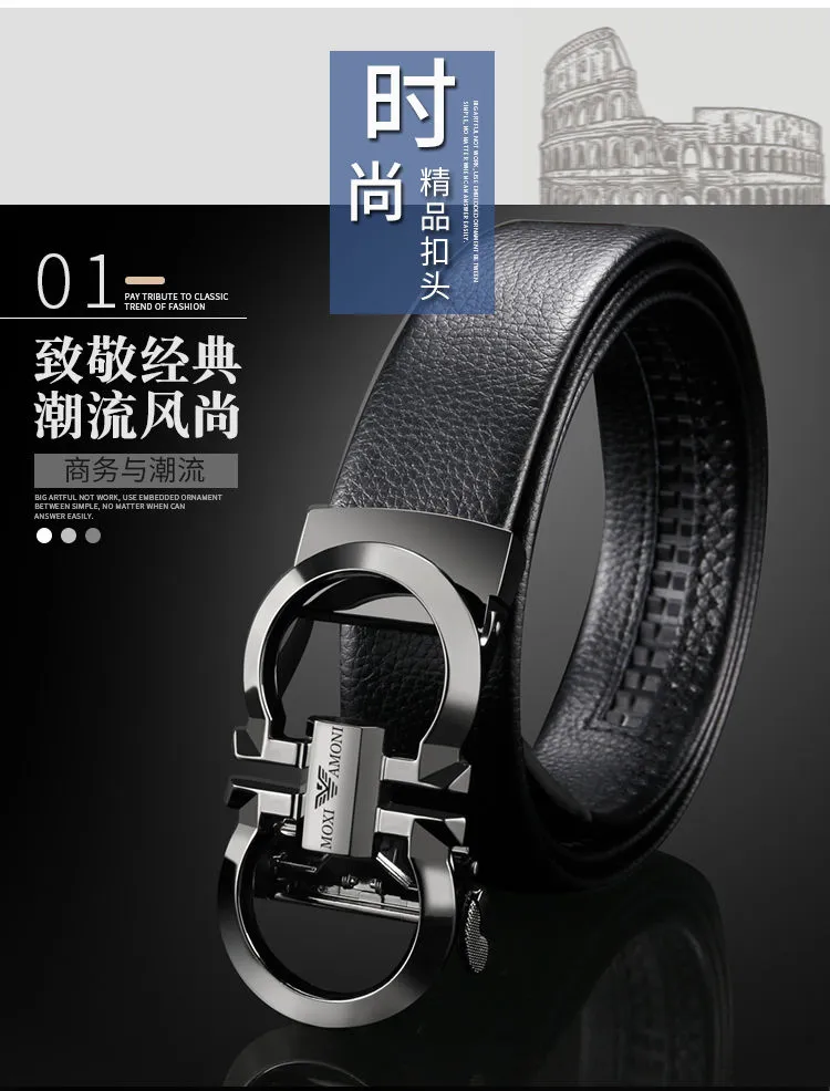 Divan Armani Belt Men's Genuine Leather Fashion8Buckle Men's Pure Cowhide  Belt Automatic Buckle Youth Belt | Lazada PH