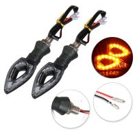 2Pcs Motorcycle Heart Shape Universal 12 LED Turn Signals Short Turn Signal Lights Indicator Blinkers Flashers Amber Color