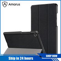 [กรณีแท็บเล็ต amorus] สำหรับ Lenovo TAB M8 TB-8505 กรณี litch Skin PU Leather Tri-Fold Stand Case แท็บเล็ต