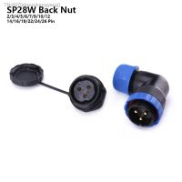 ❁❧☞ SP28 IP68 Elbow Back Nut waterproof aviation cable connector 2/3/4/5/6/7/9/10/12/14/16/19/22/24/26 Pin Electric angle Plug Socke