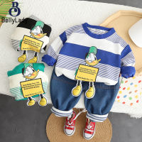 2 Pieces Boys Sweatshirt Jeans Set Long Sleeves Round Neck Sweater Trousers Suit For 1-5 Years Old Kids【fast】