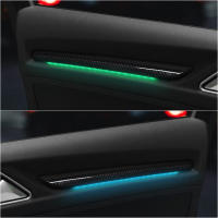 Car Door LED Lamp Cover Trim Carbon Fiber Color 4Pcs For Audi A3 8V 2014-2019 S3 Auto Interior Ambient Light Decoration ABS