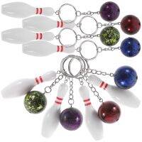 【LZ】◎♀  Pingente Keychain Badminton Holder Anel De Plástico Bowling Chaveiros Senhorita Decoração 8 Pcs