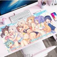 แผ่นรองเมาส์เกมมิ่ง Nekopara สาวน่ารักเซ็กซี่อุปกรณ์เกมแล็ปท็อปแผ่นรองเมาส์ขนาดใหญ่ Xxl แป้นพิมพ์เกมคอมพิวเตอร์ป้องกันการลื่นไถล