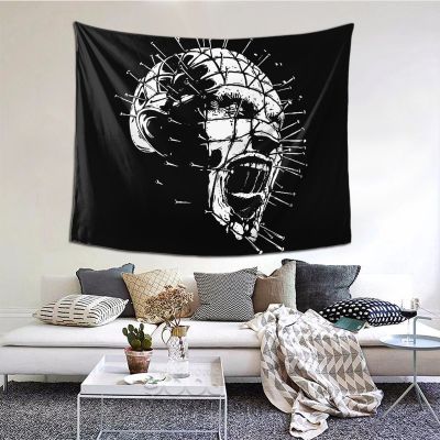 【cw】Hellraiser Pinhead Horror Tapestry Wall Hanging Hippie Polyester Wall Tapestry Dorm Room Decor Wall Car 95x73cm