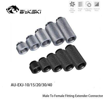 Bykski AU-EXJ-10 G1/4 ชายกับหญิงฟิตติ้ง Extender เชื่อมต่อสำหรับ PC ระบบระบายความร้อนน้ำ10/15/20/30/40มิลลิเมตรสีดำ/ เงิน